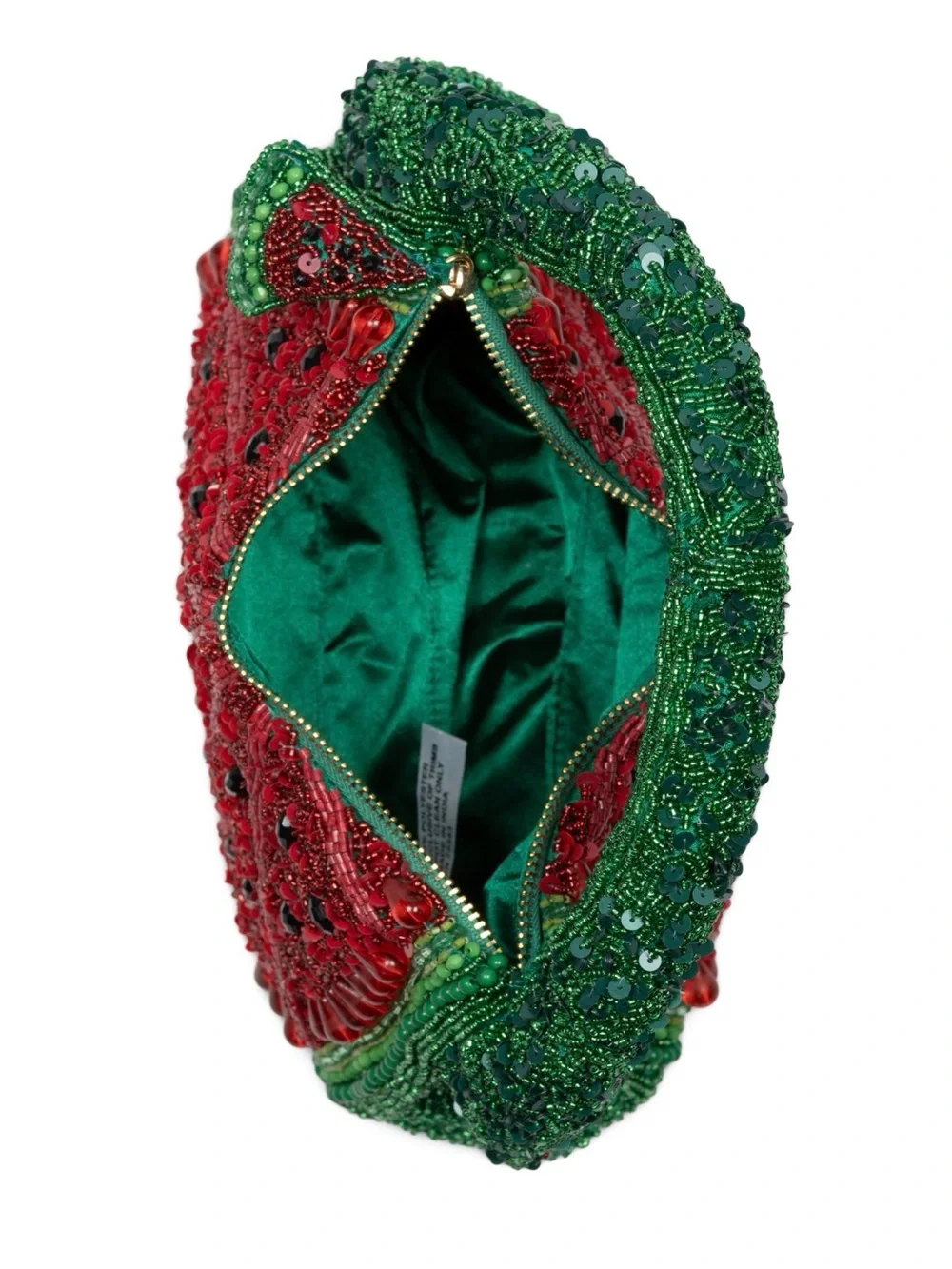 🩶MADE IN INDIA BEADED WATERMELON CRESENT HOBO BAG - NWT🩶